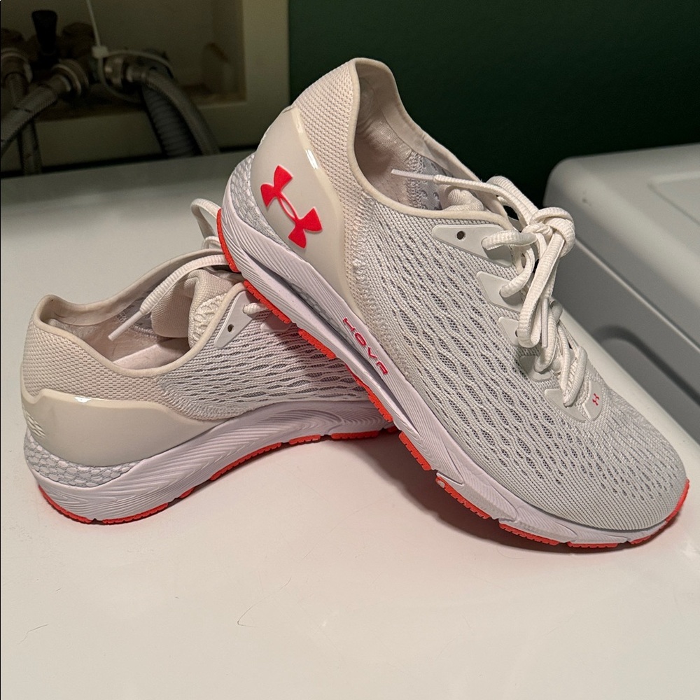 Under Armour Women's White and Red Athletic Shoes